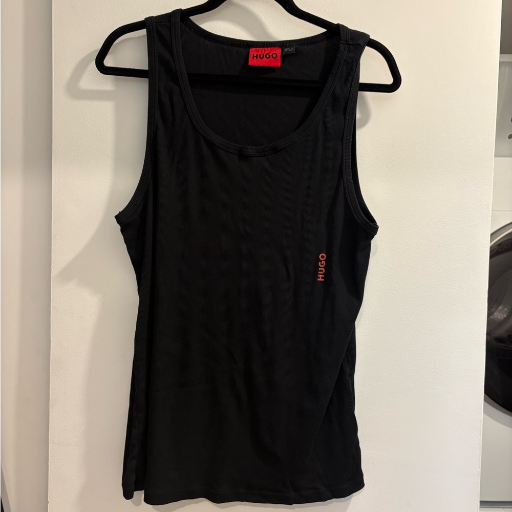 HUGO Black mens Logo XXL Tank Top